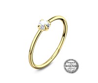 Gold Plated Crystal Clear Silver Nose Ring NSKR-1003-GP